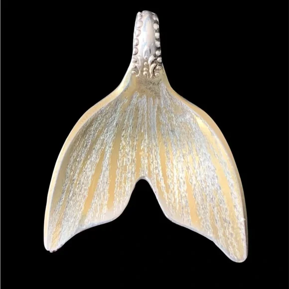 Sterling Antique Mermaid Tail Spoon Pendant - Picture 2 of 9